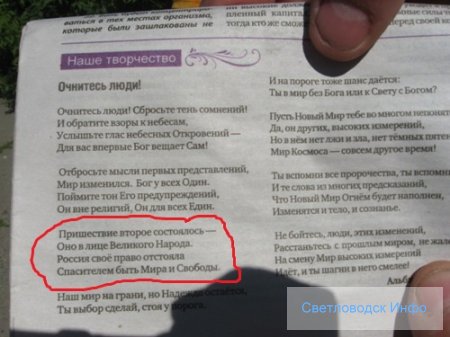 У день жалоби в Світловодську агітували за «Святую Русь»