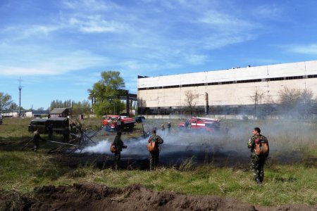 Тушили пожар в Крыловском лесничестве - учебный