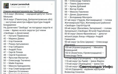 На виборах до Верховної Ради конкуренцію Олесю Довгому складе Олександр Петік